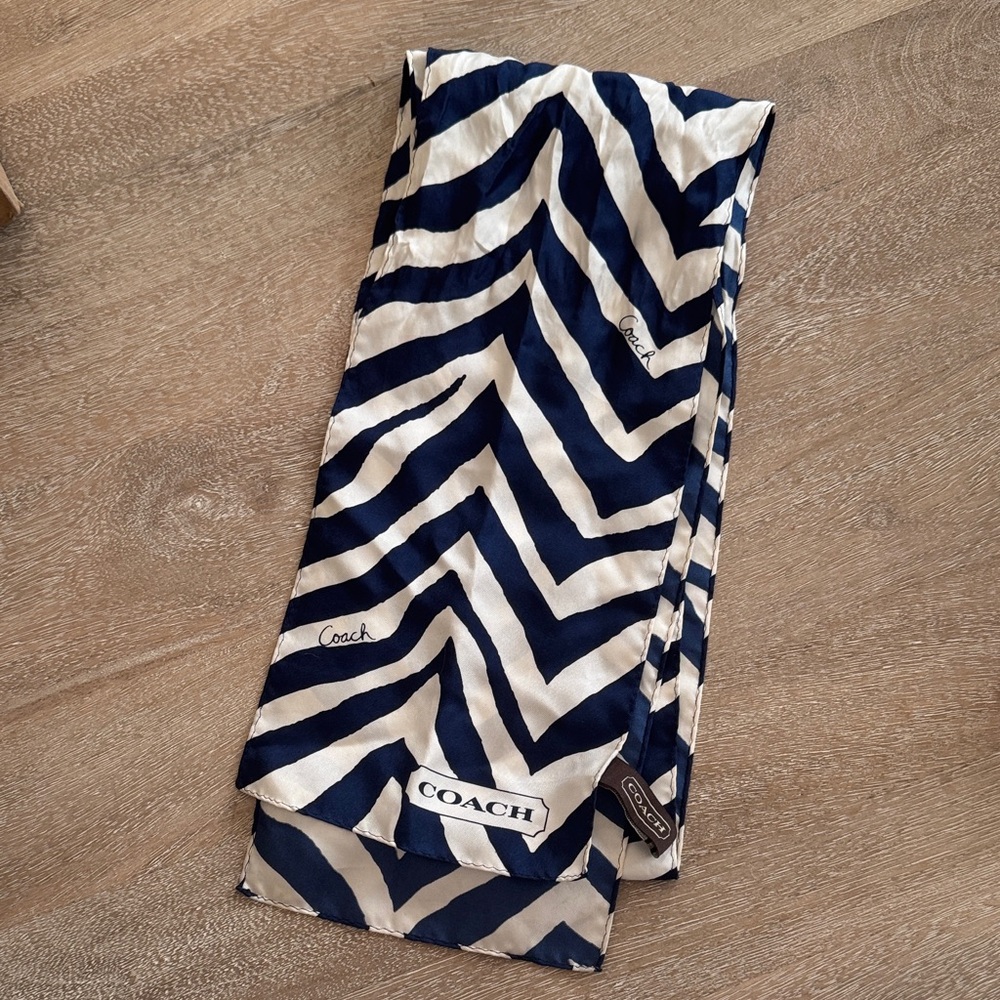 EUC Coach Silk Zebra Print Scarf
